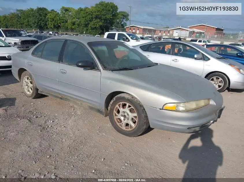 2000 Oldsmobile Intrigue Gx VIN: 1G3WH52H0YF193830 Lot: 42897658