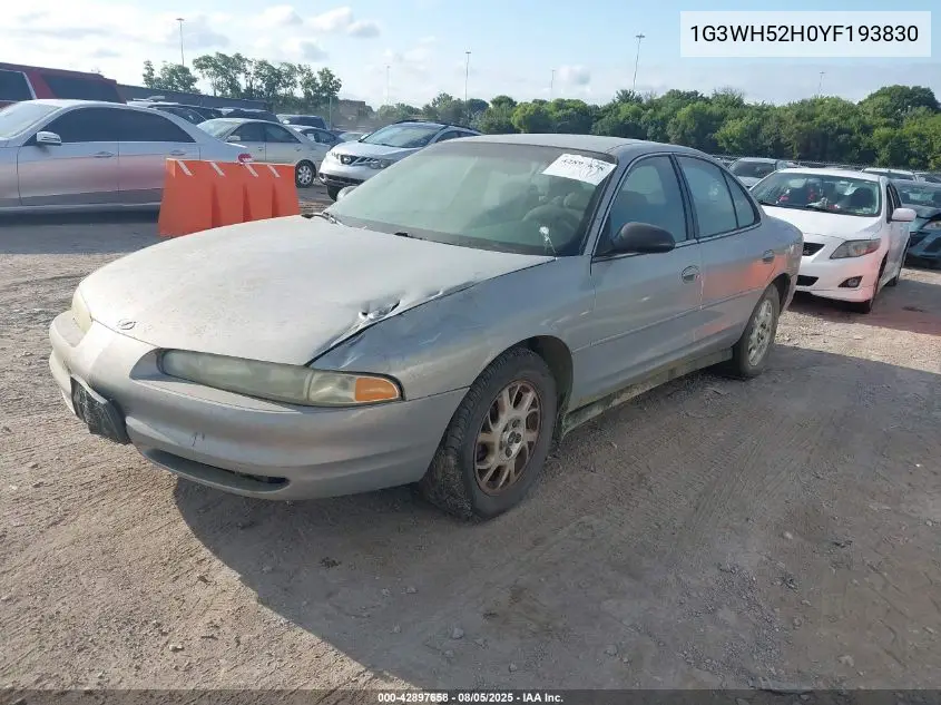 2000 Oldsmobile Intrigue Gx VIN: 1G3WH52H0YF193830 Lot: 42897658