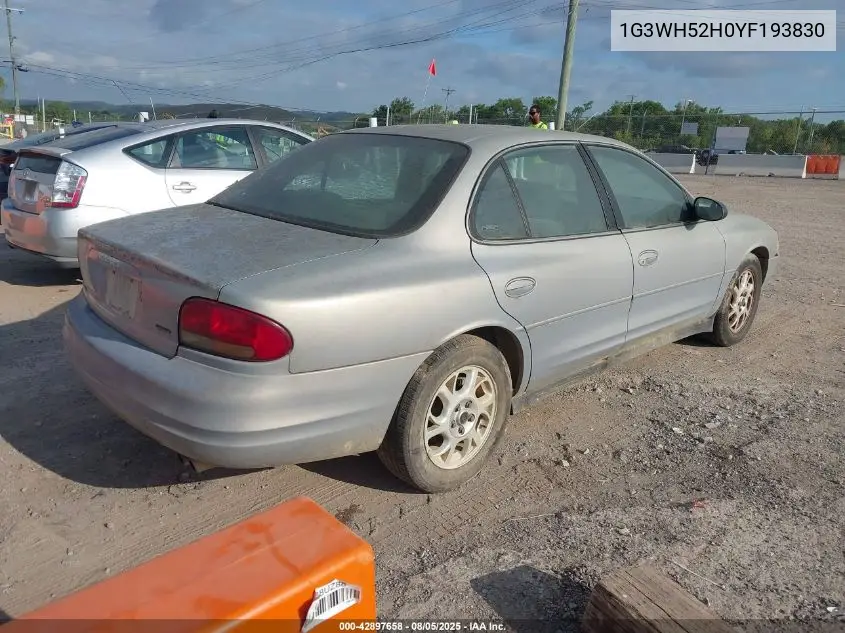 2000 Oldsmobile Intrigue Gx VIN: 1G3WH52H0YF193830 Lot: 42897658