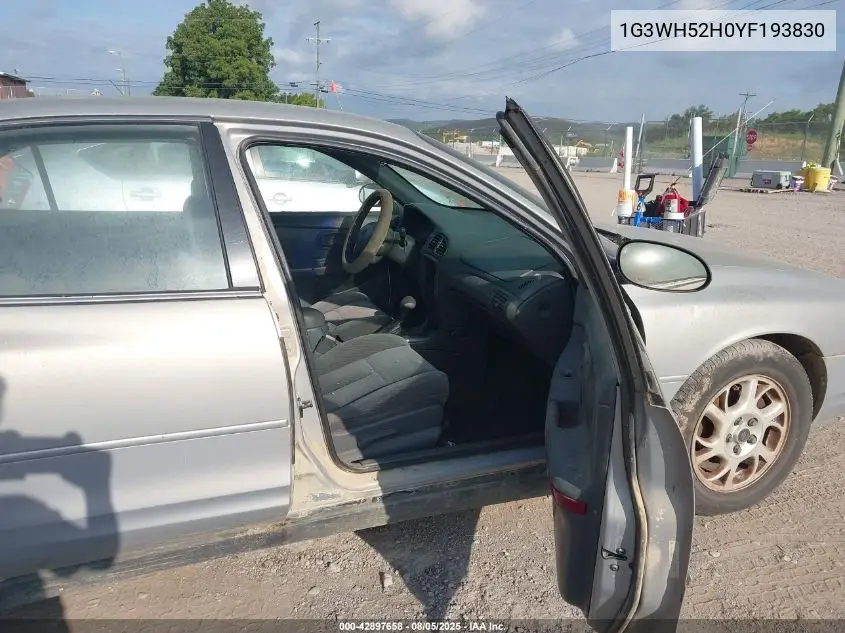 2000 Oldsmobile Intrigue Gx VIN: 1G3WH52H0YF193830 Lot: 42897658