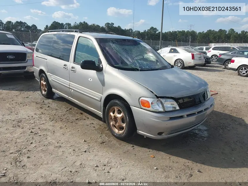 2001 Oldsmobile Silhouette Gls W/Abc Seats VIN: 1GHDX03E21D243561 Lot: 44550635