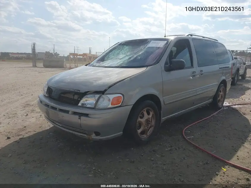 2001 Oldsmobile Silhouette Gls W/Abc Seats VIN: 1GHDX03E21D243561 Lot: 44550635