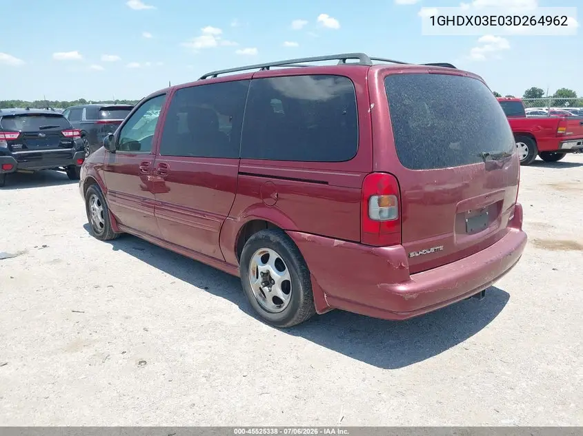 2003 Oldsmobile Silhouette Gl VIN: 1GHDX03E03D264962 Lot: 45525338