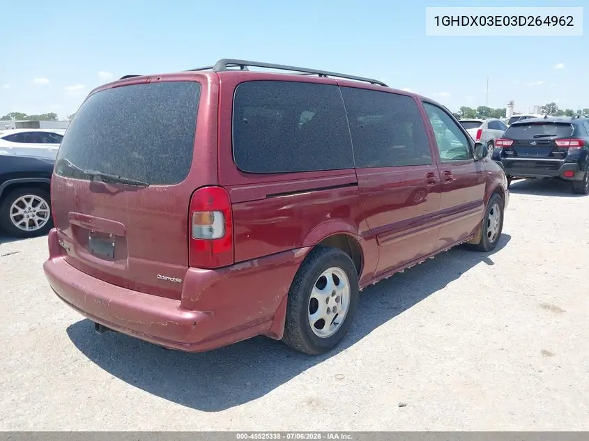 2003 Oldsmobile Silhouette Gl VIN: 1GHDX03E03D264962 Lot: 45525338