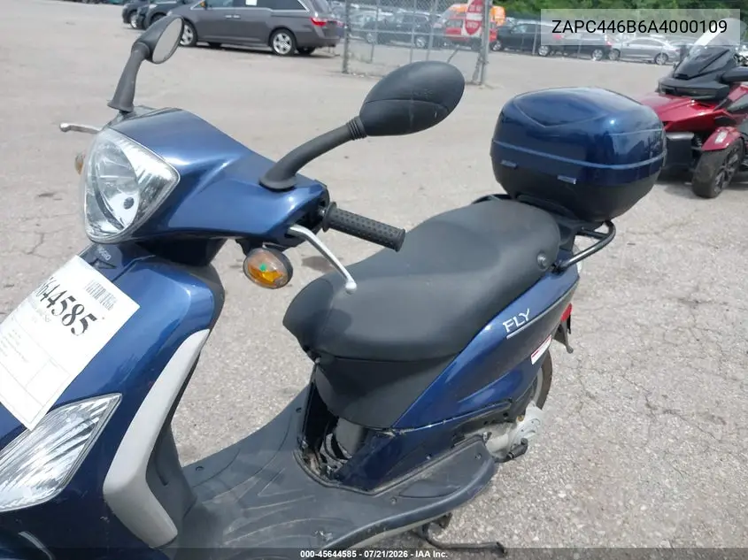 2010 Piaggio Fly 50 VIN: ZAPC446B6A4000109 Lot: 45644585