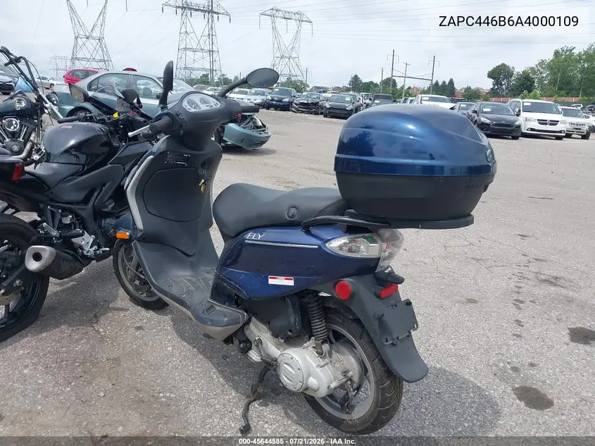 2010 Piaggio Fly 50 VIN: ZAPC446B6A4000109 Lot: 45644585