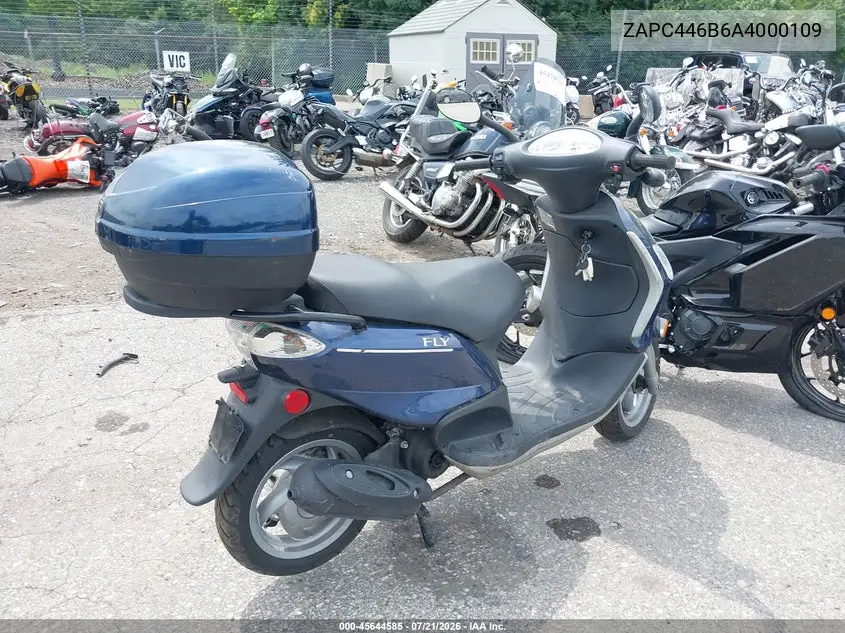 2010 Piaggio Fly 50 VIN: ZAPC446B6A4000109 Lot: 45644585