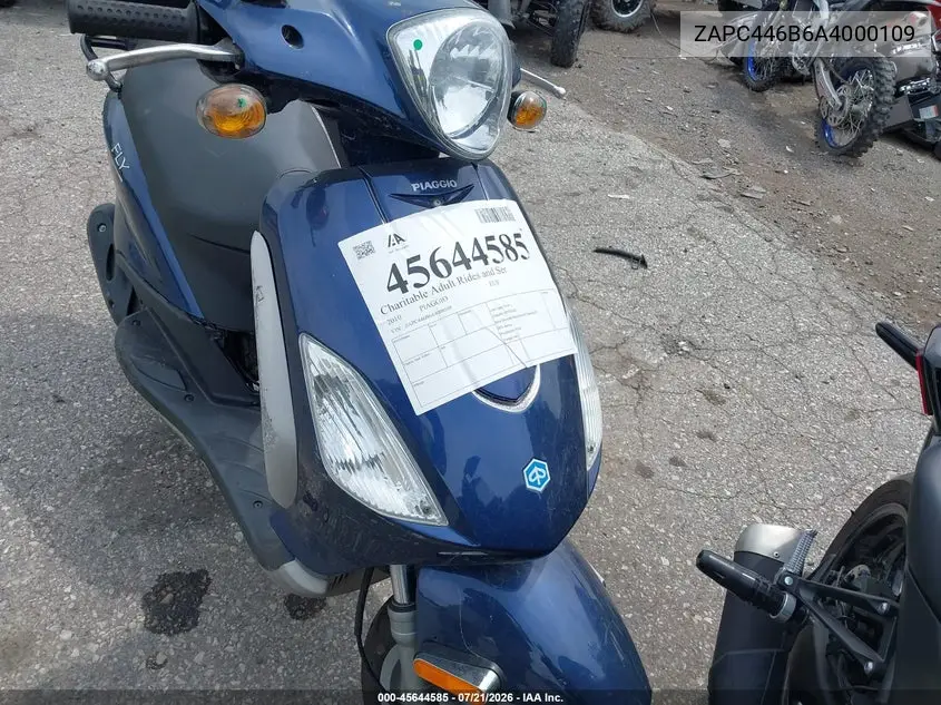 2010 Piaggio Fly 50 VIN: ZAPC446B6A4000109 Lot: 45644585