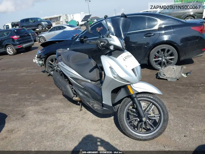 2022 Piaggio Bv 400 VIN: ZAPMD20U1N5000067 Lot: 45634527