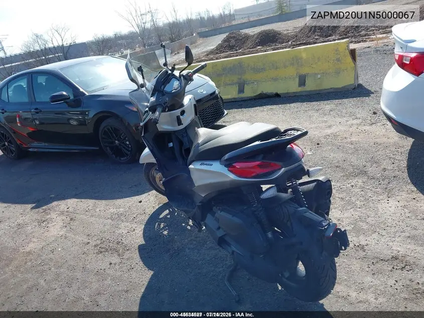 2022 Piaggio Bv 400 VIN: ZAPMD20U1N5000067 Lot: 45634527