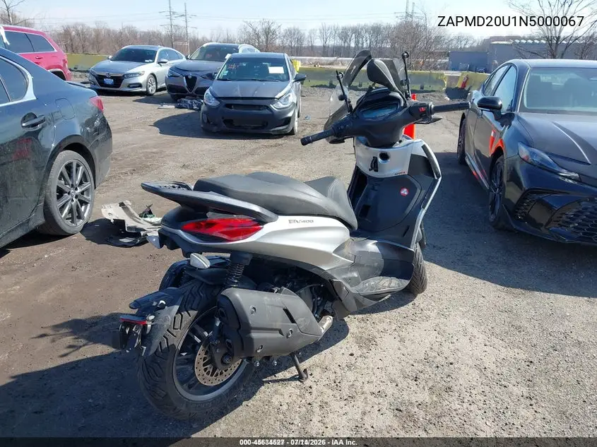 2022 Piaggio Bv 400 VIN: ZAPMD20U1N5000067 Lot: 45634527
