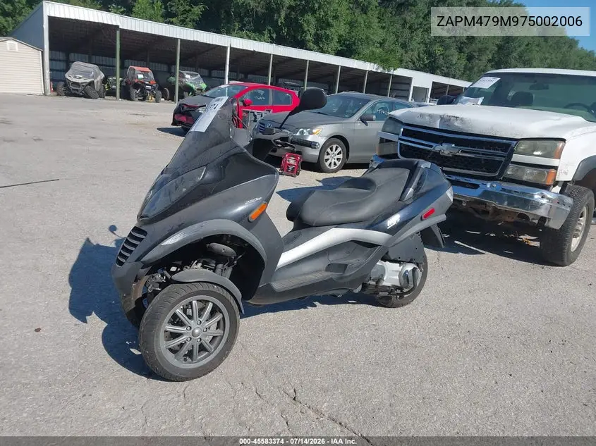 2007 Piaggio Mp3 VIN: ZAPM479M975002006 Lot: 45583374