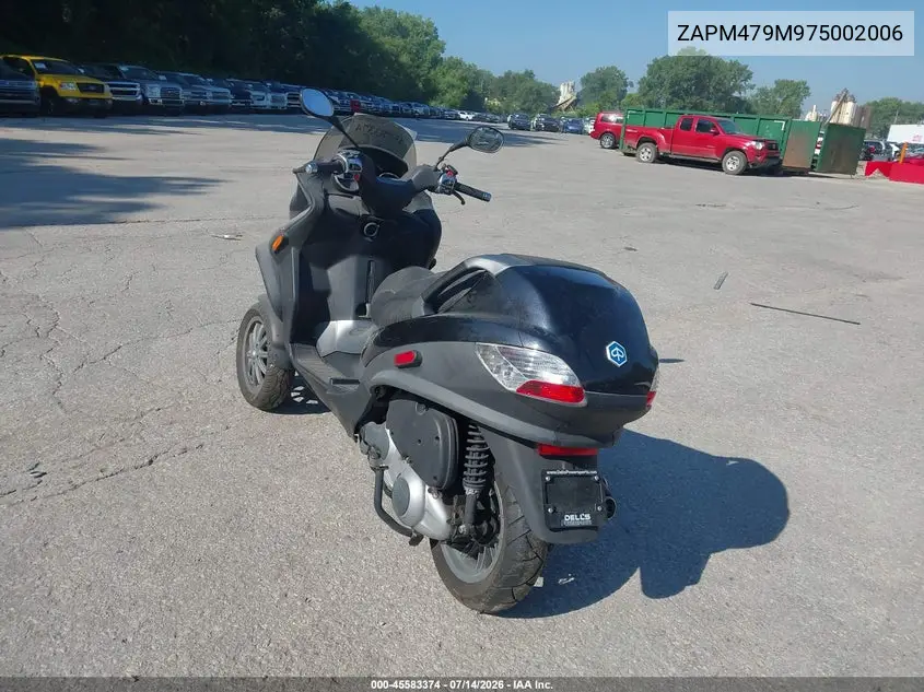 2007 Piaggio Mp3 VIN: ZAPM479M975002006 Lot: 45583374