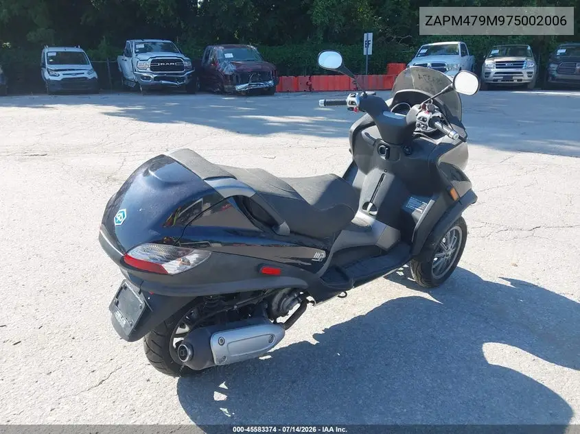 2007 Piaggio Mp3 VIN: ZAPM479M975002006 Lot: 45583374