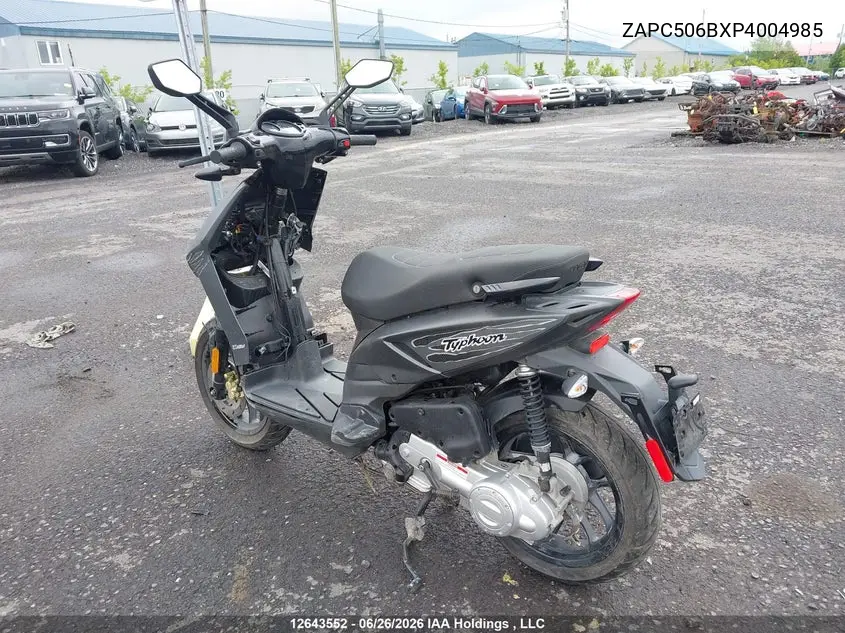 2023 Piaggio Typhoon VIN: ZAPC506BXP4004985 Lot: 12643552