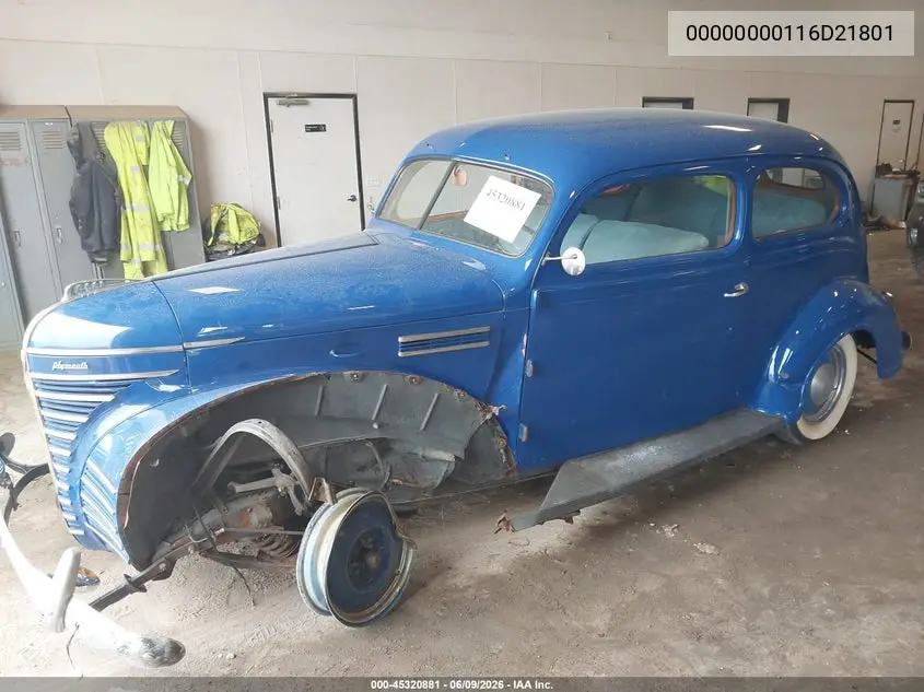 1939 Plymouth Other VIN: 00000000116D21801 Lot: 45320881