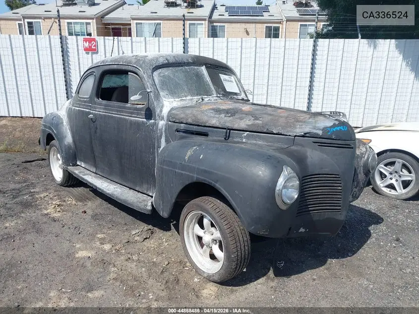1940 Plymouth Coupe VIN: CA336524 Lot: 44868486