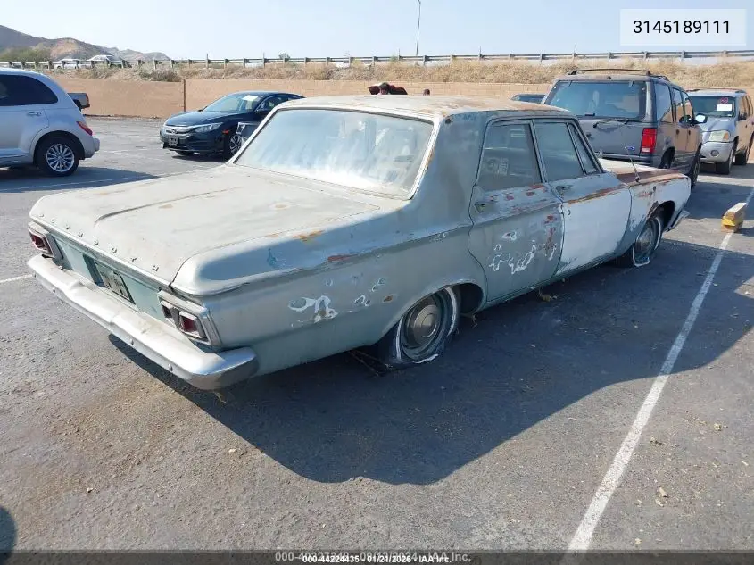 1964 Plymouth 2 Door Coupe VIN: 3145189111 Lot: 44224435