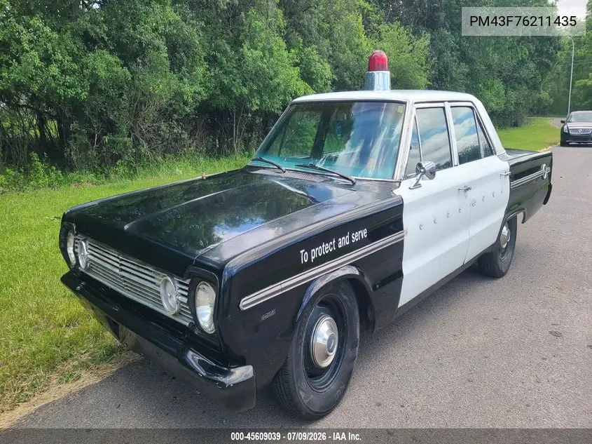 1967 Plymouth 4 Door Sedan VIN: PM43F76211435 Lot: 45609039