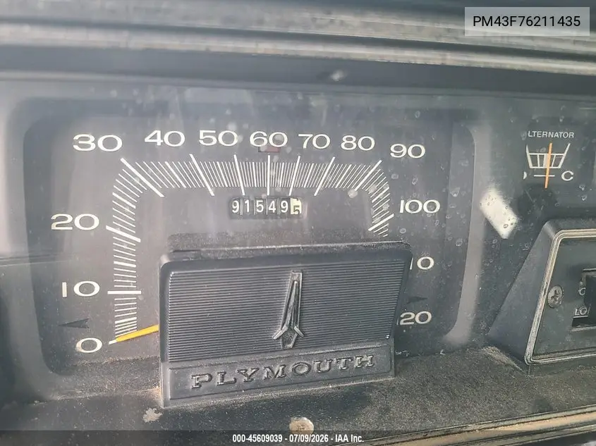 1967 Plymouth 4 Door Sedan VIN: PM43F76211435 Lot: 45609039