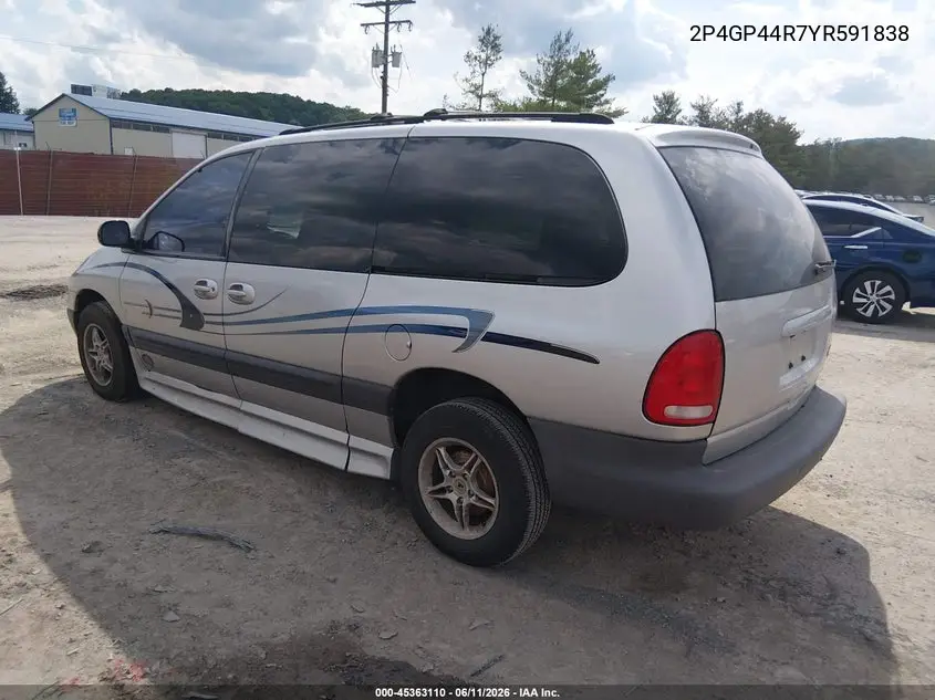 2000 Plymouth Grand Voyager Se VIN: 2P4GP44R7YR591838 Lot: 45363110