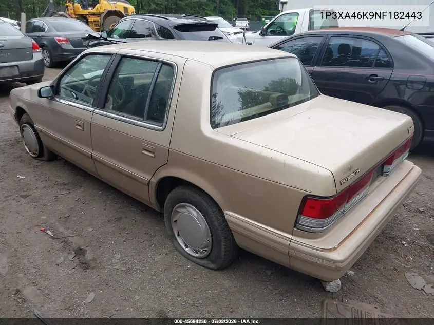 1992 Plymouth Acclaim VIN: 1P3XA46K9NF182443 Lot: 45594230