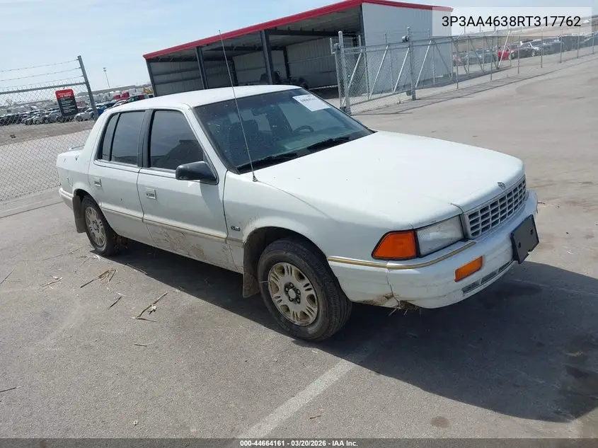 1994 Plymouth Acclaim VIN: 3P3AA4638RT317762 Lot: 44664161
