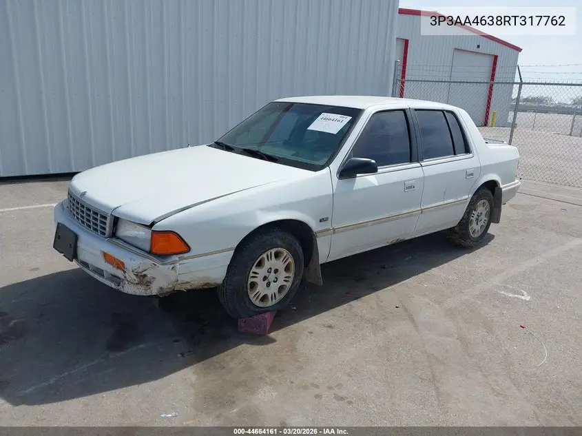 1994 Plymouth Acclaim VIN: 3P3AA4638RT317762 Lot: 44664161