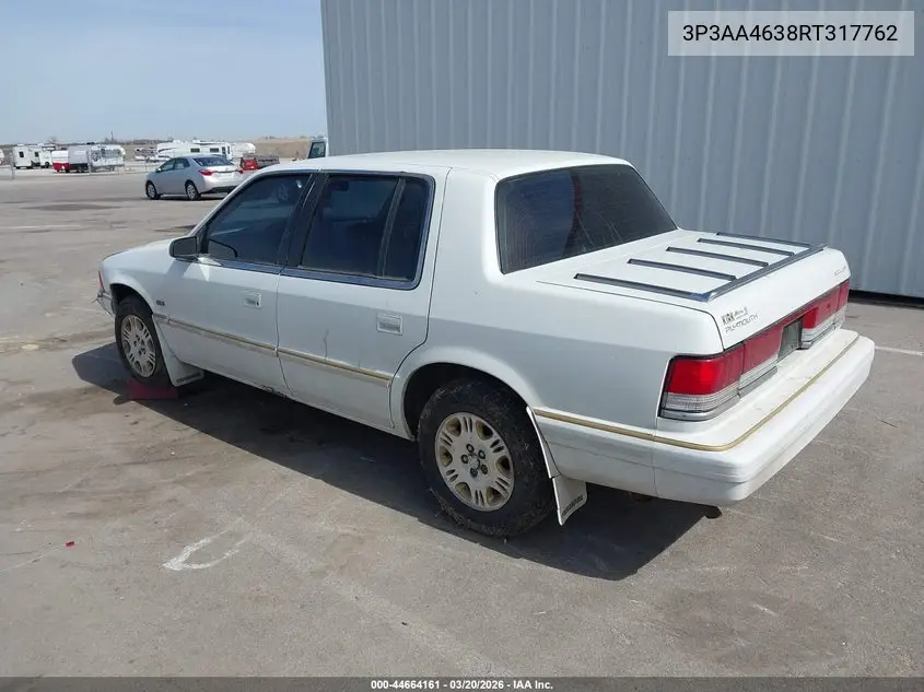 1994 Plymouth Acclaim VIN: 3P3AA4638RT317762 Lot: 44664161