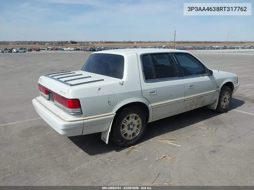 1994 Plymouth Acclaim VIN: 3P3AA4638RT317762 Lot: 44664161