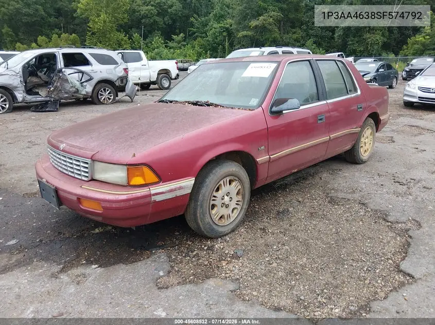 1995 Plymouth Acclaim VIN: 1P3AA4638SF574792 Lot: 45608532