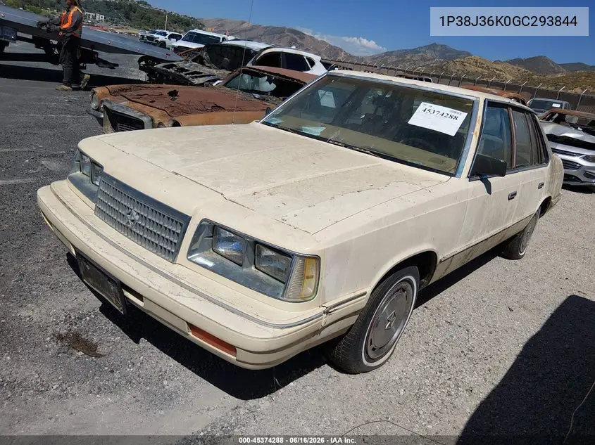 1986 Plymouth Caravelle VIN: 1P3BJ36K0GC293844 Lot: 45374288