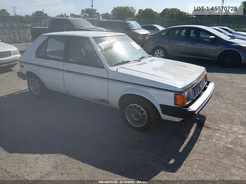 1988 Plymouth Horizon Expo VIN: 1P3BM18D8JY217714 Lot: 45570728