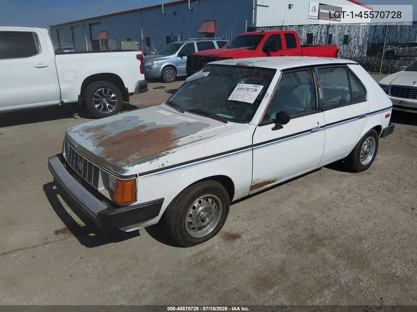 1988 Plymouth Horizon Expo VIN: 1P3BM18D8JY217714 Lot: 45570728