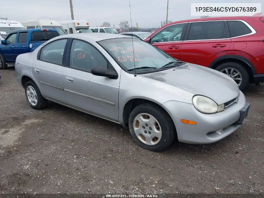 2000 Plymouth Neon Highline VIN: 1P3ES46C5YD676389 Lot: 43701211