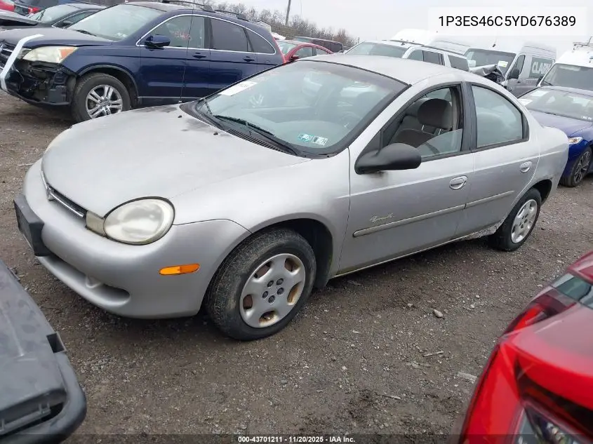 2000 Plymouth Neon Highline VIN: 1P3ES46C5YD676389 Lot: 43701211