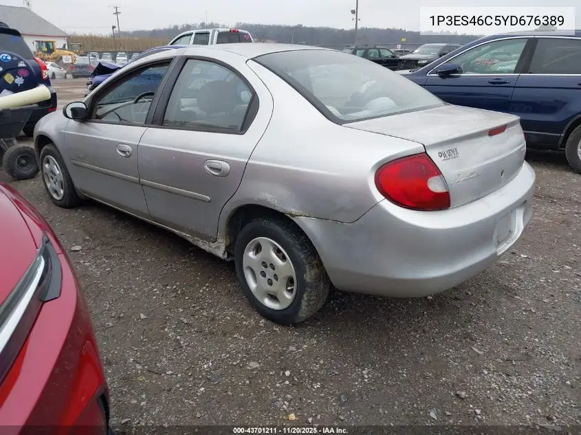 2000 Plymouth Neon Highline VIN: 1P3ES46C5YD676389 Lot: 43701211