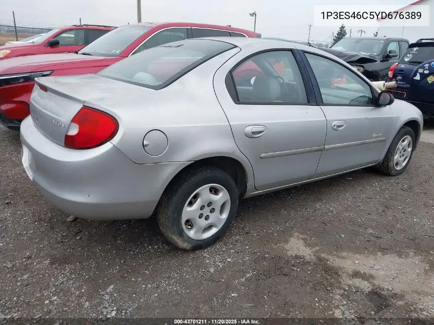 2000 Plymouth Neon Highline VIN: 1P3ES46C5YD676389 Lot: 43701211