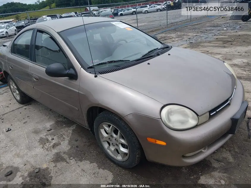 2000 Plymouth Neon Highline VIN: 1P3ES46C5YD638466 Lot: 45391166