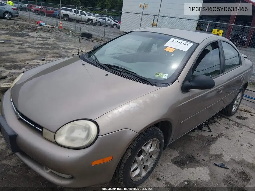 2000 Plymouth Neon Highline VIN: 1P3ES46C5YD638466 Lot: 45391166