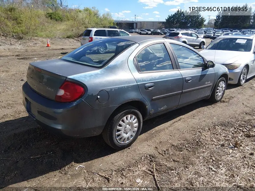 2001 Plymouth Neon Highline VIN: 1P3ES46C61D168955 Lot: 44991539