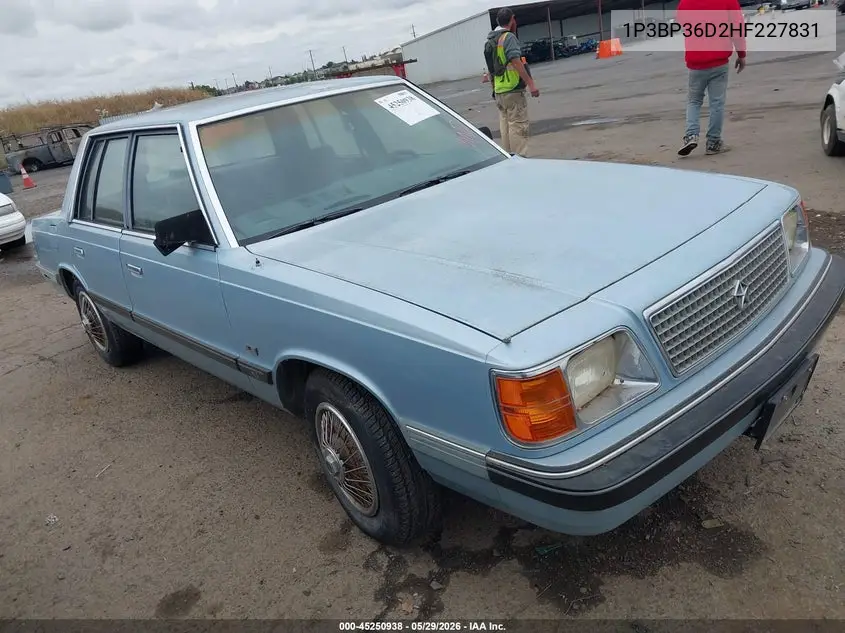 1987 Plymouth Reliant Le VIN: 1P3BP36D2HF227831 Lot: 45250938
