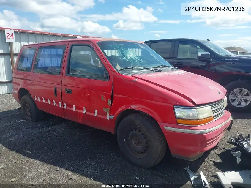 1992 Plymouth Voyager VIN: 2P4GH25K7NR701236 Lot: 45217683