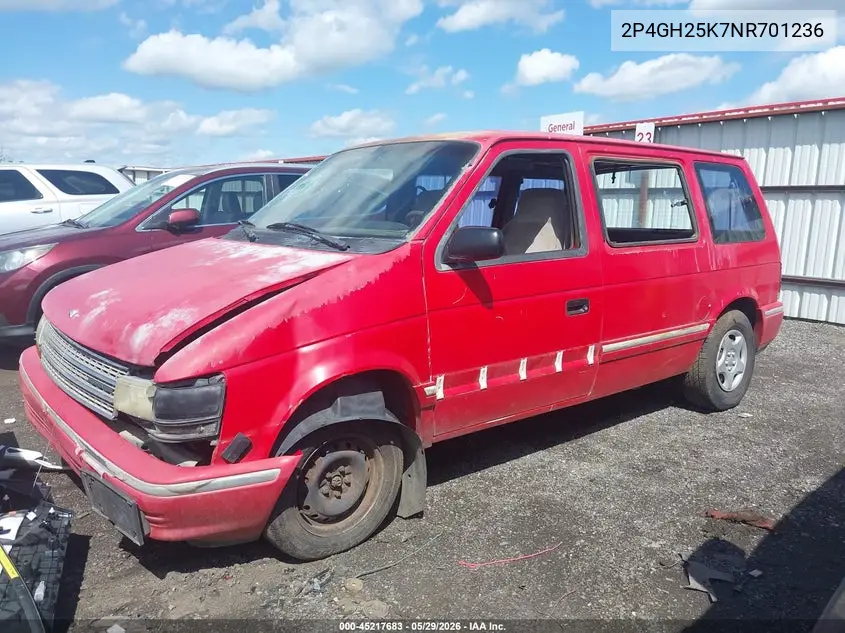 1992 Plymouth Voyager VIN: 2P4GH25K7NR701236 Lot: 45217683