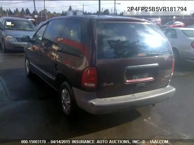 1997 Plymouth Voyager VIN: 2P4FP25B5VR181794 Lot: 15003170