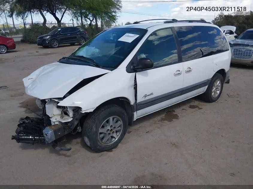 1999 Plymouth Voyager Se VIN: 2P4GP45G3XR211518 Lot: 44866697