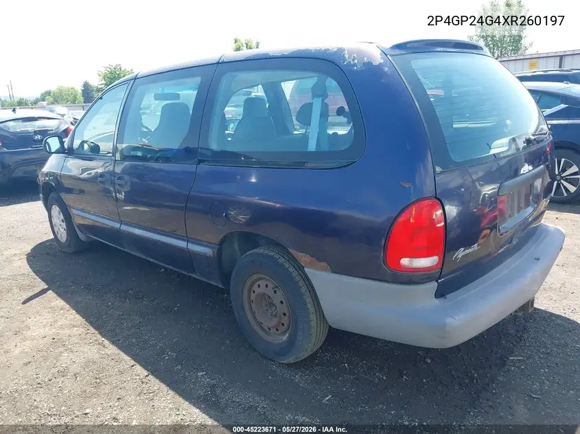 1999 Plymouth Grand Voyager VIN: 2P4GP24G4XR260197 Lot: 45223671
