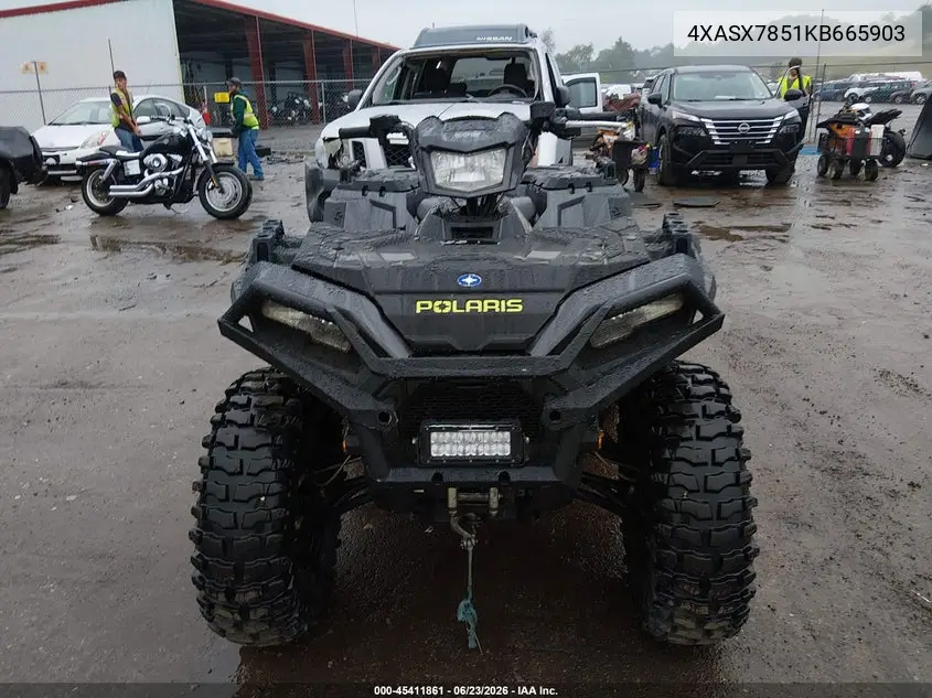 2019 Polaris Sportsman 850 Sp Premium VIN: 4XASXZ851KB665903 Lot: 45411861