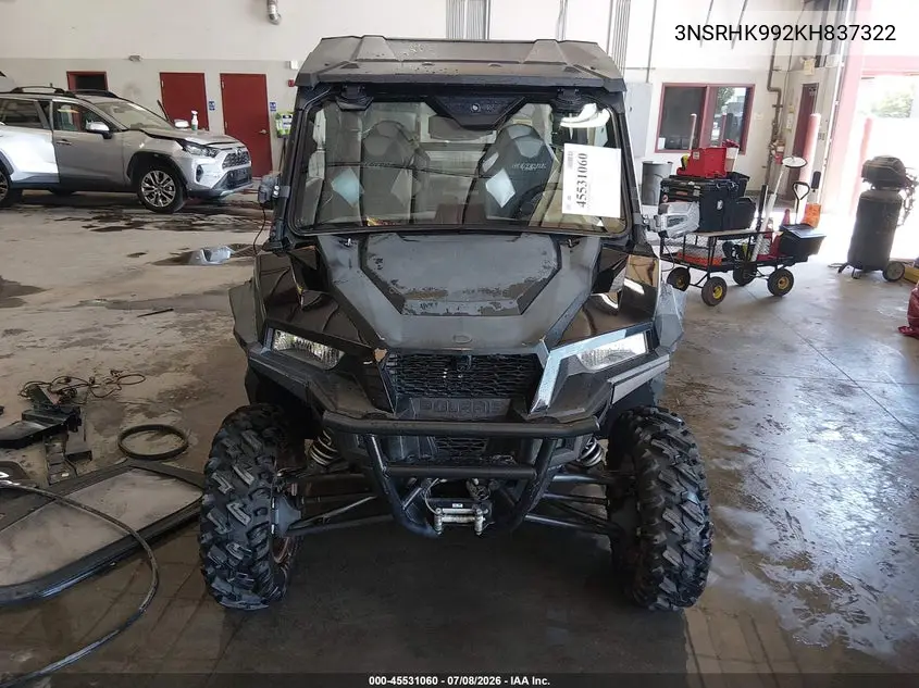 2019 Polaris General 4 1000 Eps Ride Command Edition VIN: 3NSRHK992KH837322 Lot: 45531060