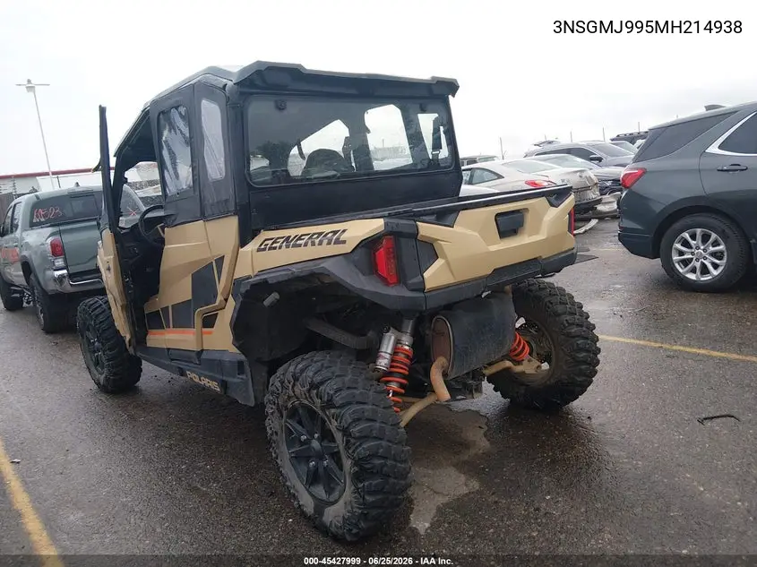 2021 Polaris General Xp 4 1000 Deluxe Ride Command VIN: 3NSGMJ995MH214938 Lot: 45427999